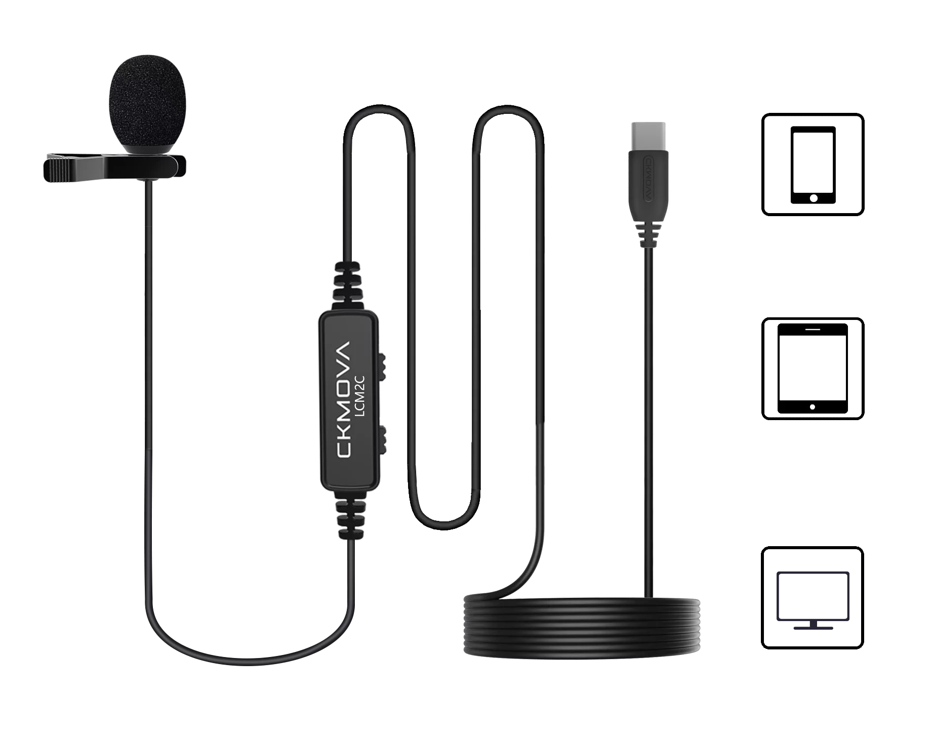CKMOVA LCM Series Lavalier Microphone USB-C